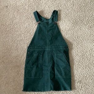 American Eagle Green Corduroy Overall Dress